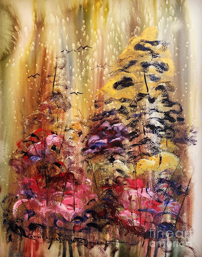 Abstract Flowers in Spring  Painting by Catherine Ludwig Donleycott