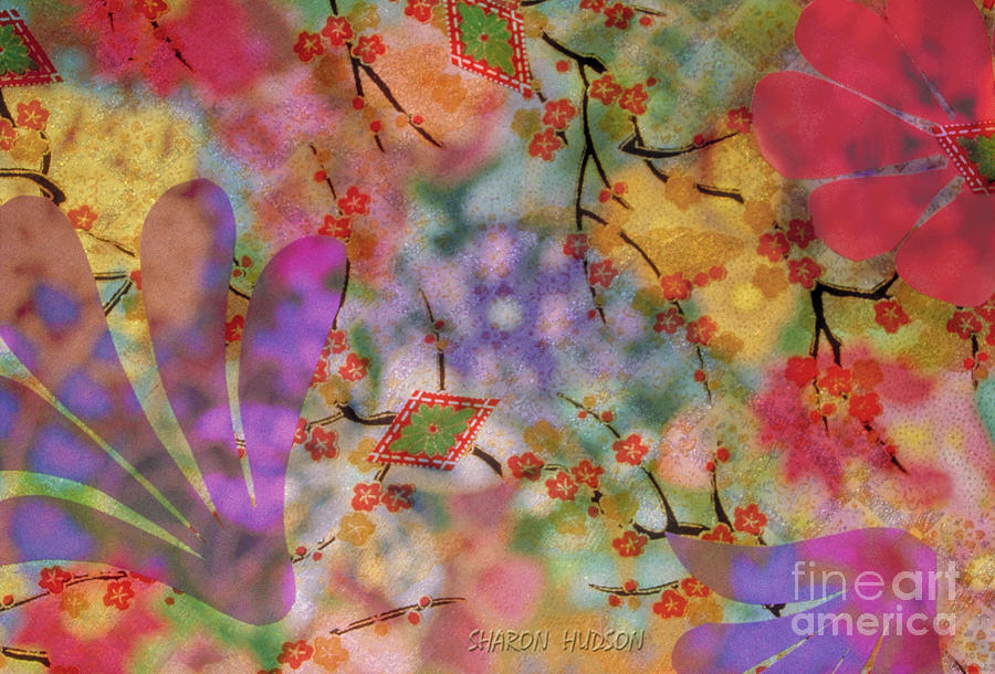 floral art abstract - Paper Flowers  Digital Art by Sharon Hudson