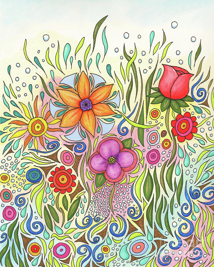 Floral Art Creation Flower 12 Painting by Lucie Dumas