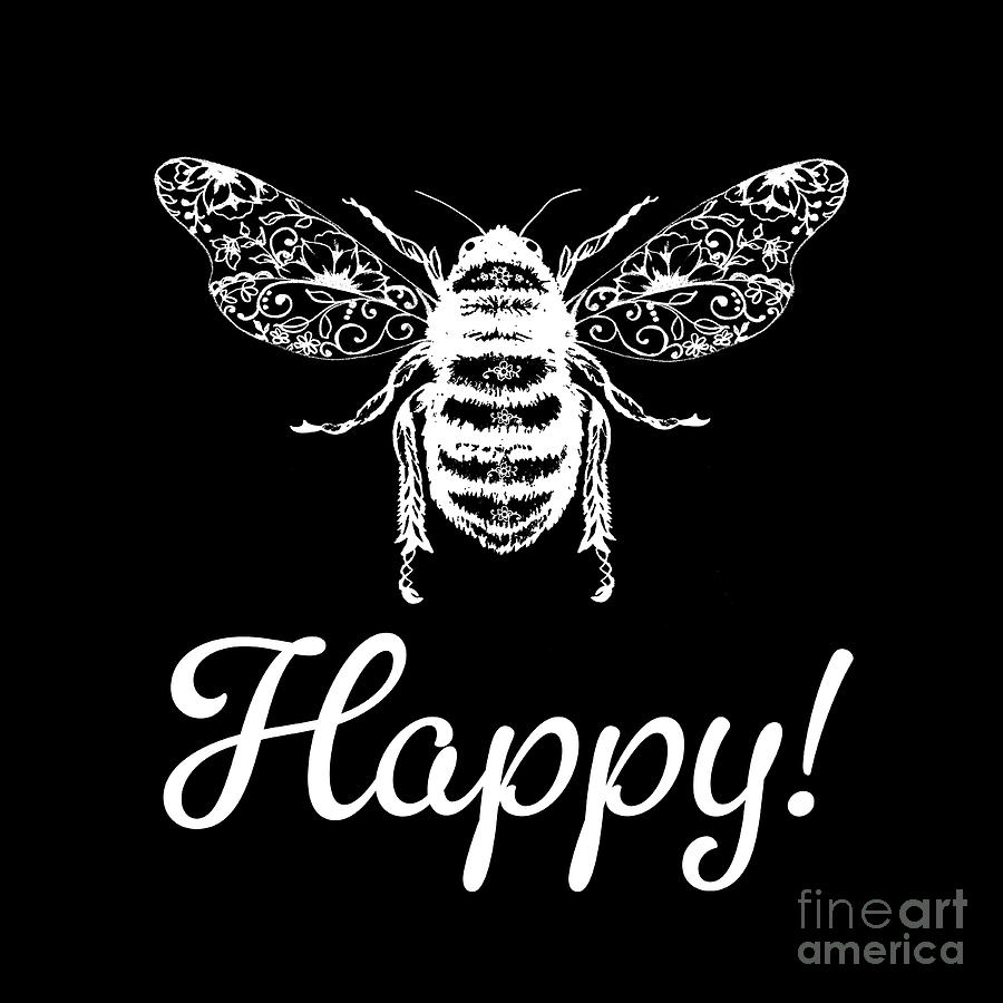 Floral Bee Happy 2 Digital Art by Jean Plout