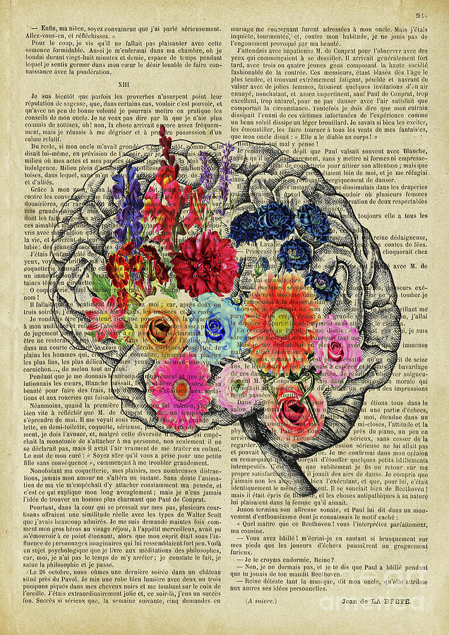 Floral Brain Digital Art by Trindira A