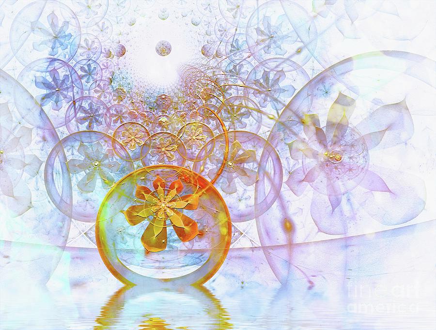 Floral Bubbles  Digital Art by Elaine Manley