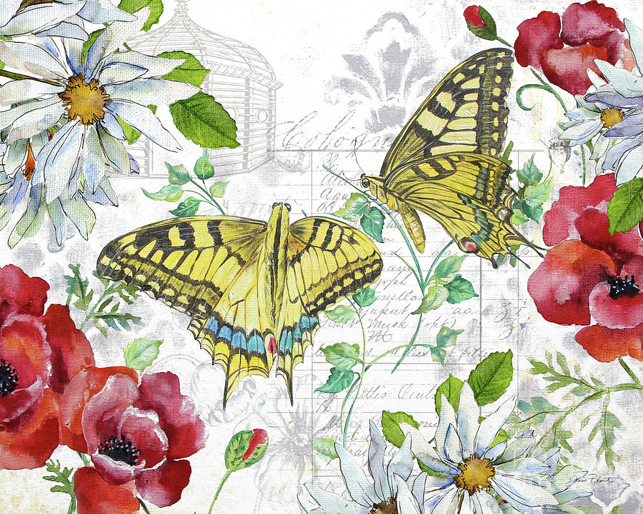 Floral Butterfly Garden A Painting by Jean Plout