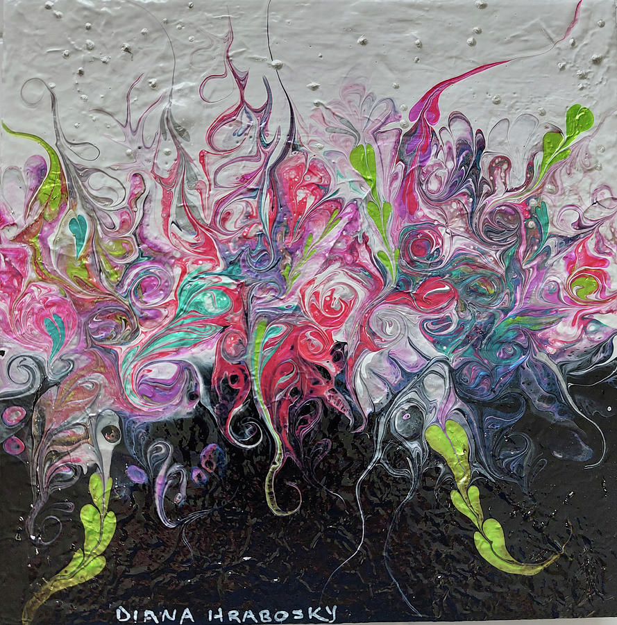 Modern Maze Painting by Diana Hrabosky