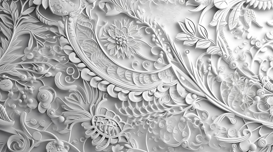 Floral Engraving Digital Art by Solenia Lazzaro Fine Art America