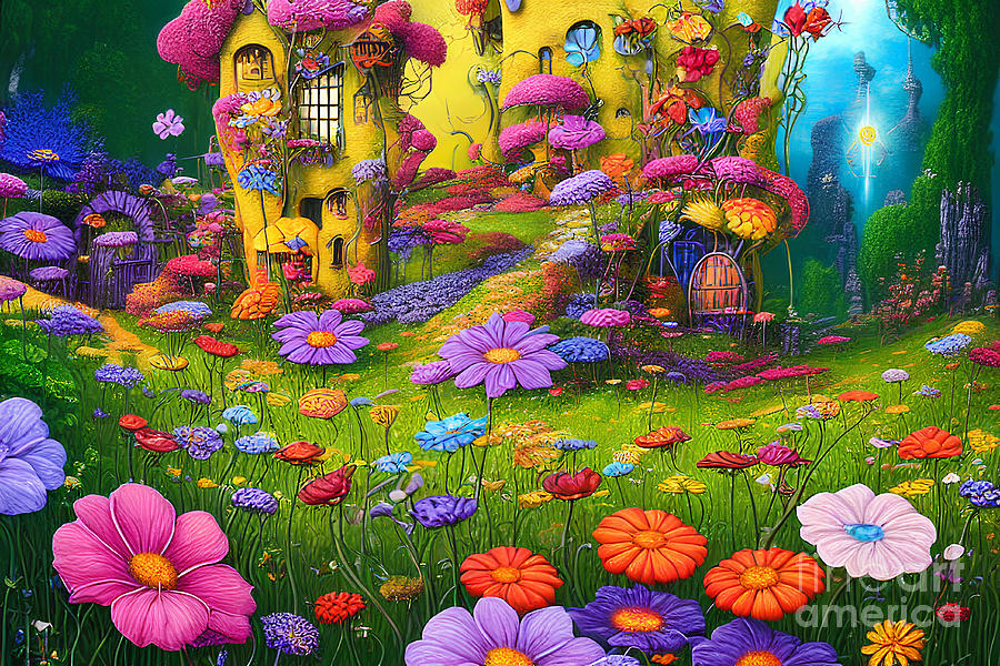 Floral Fantasy World by Kaye Menner Digital Art by Kaye Menner