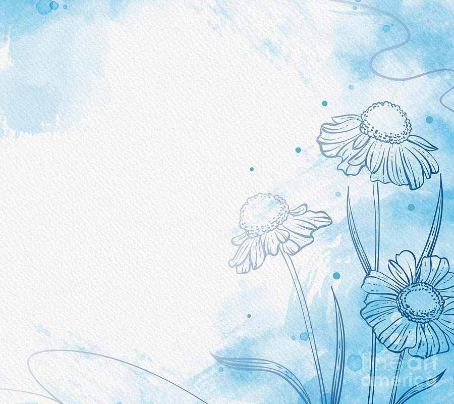 Floral Flower Sky Blue Pastel Bright Vibrant Design Background Digital Art  by Noirty Designs - Pixels