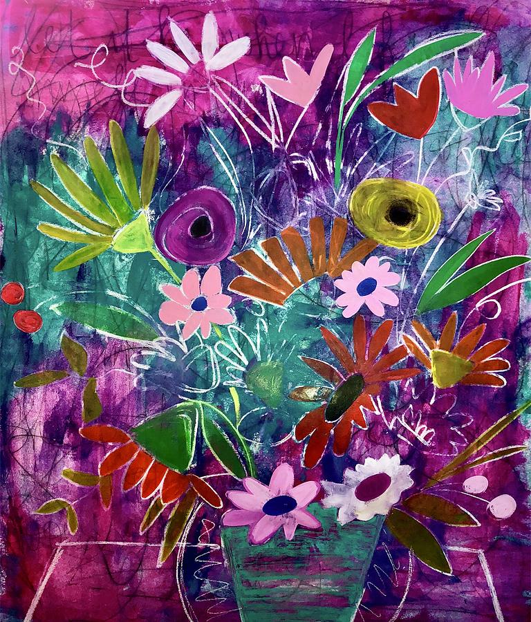 Floral Frenzy Painting by Monica Martin