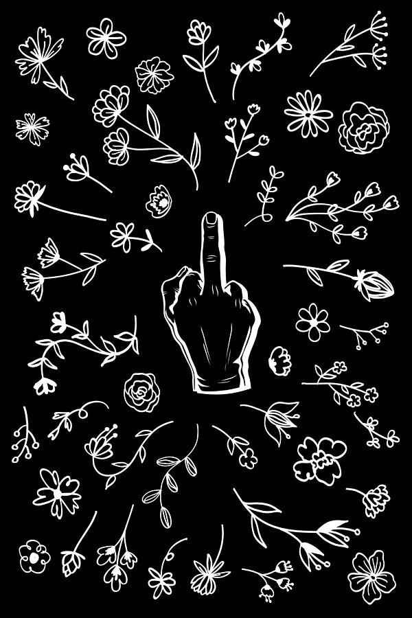 Floral FU Fuck You Finger Painting by Tony Rubino