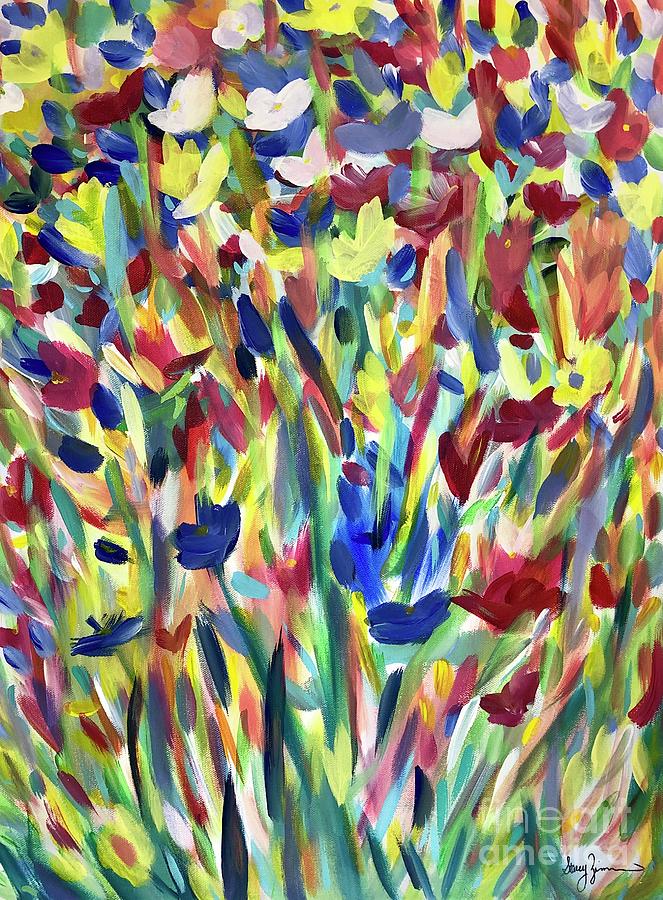 Floral Fusion Painting by Stacey Zimmerman