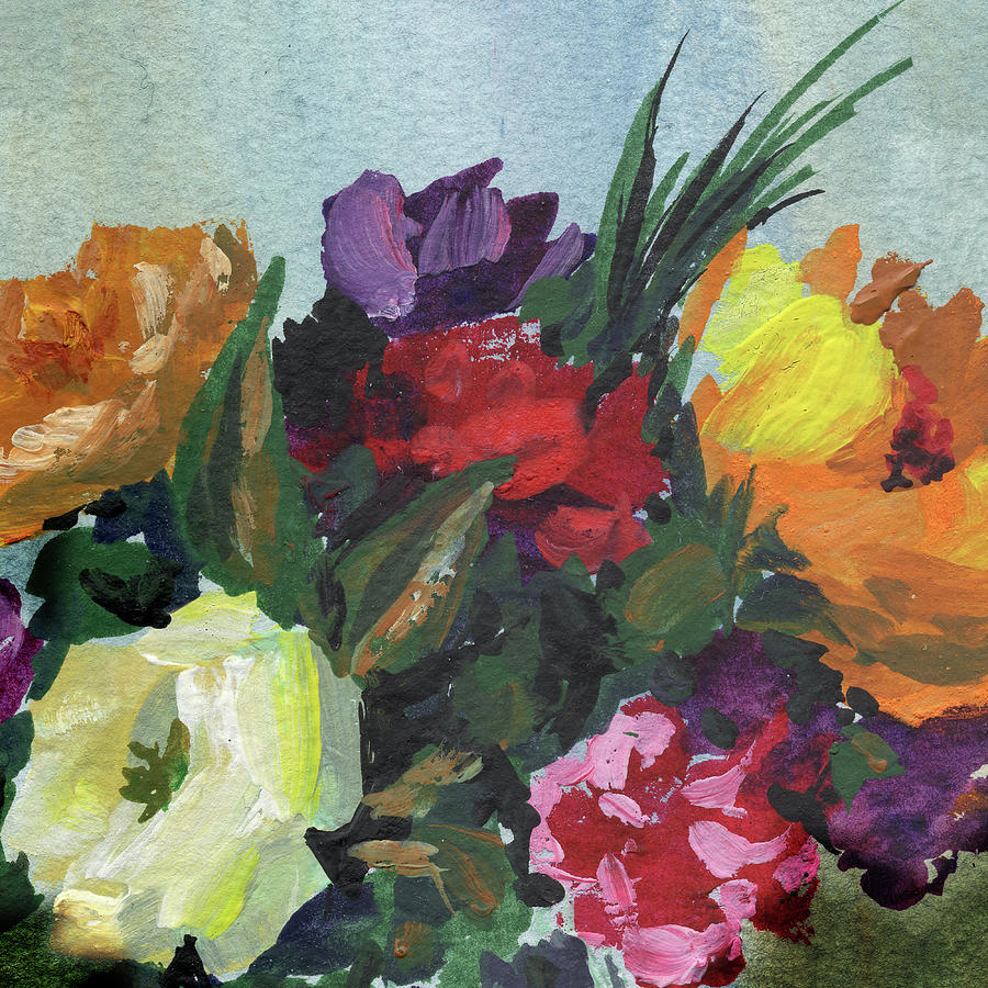 Floral Impressionism Gouache Artwork Painting by Irina Sztukowski