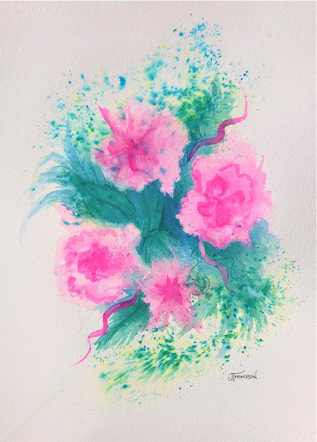 Watercolor Painting - Floral Inspiration I by Judy Thompson Watercolor Painting - Floral Inspiration I by Judy Thompson