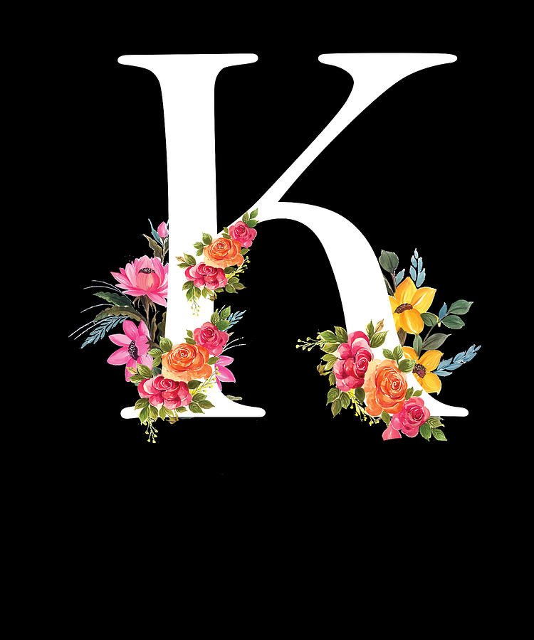 Floral Letter K Alphabet Flower Digital Art by Grance UG ...