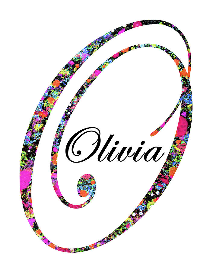 Floral Letter O and Name Olivia Digital Art by Corinne Carroll