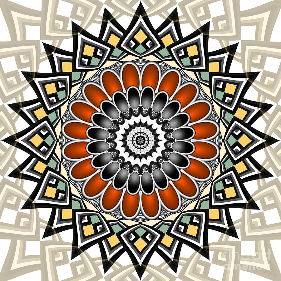 Abstract Digital Art - Floral-like mandala by Gaspar Avila