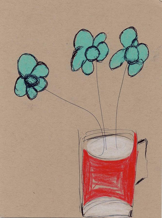 Floral Little Drawing  Drawing by Miss Pet Sitter
