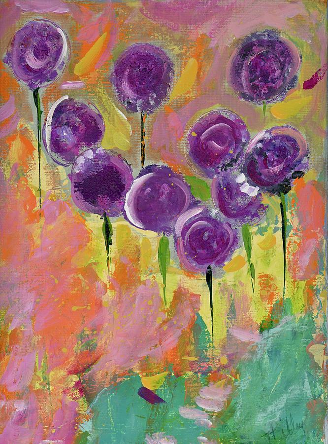 Floral Lolipops 1 Painting by Teresa Tilley