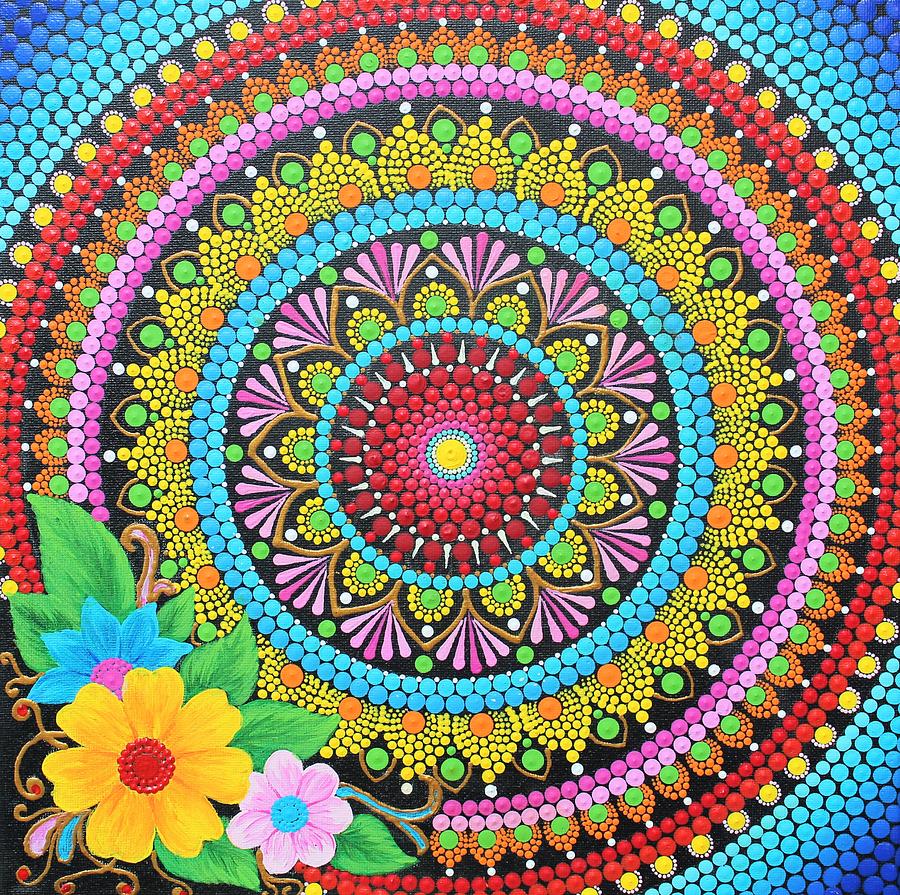 Floral Mandala Painting by Archana Gautam