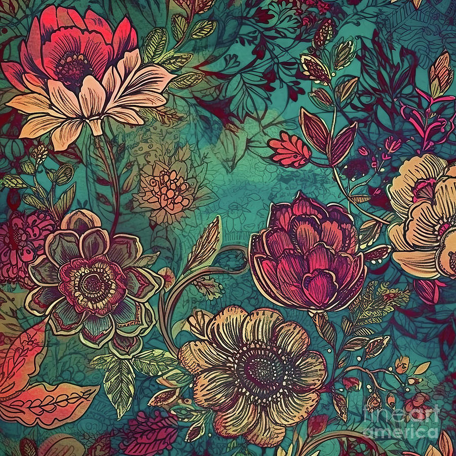 Floral Meditations II Painting by Mindy Sommers
