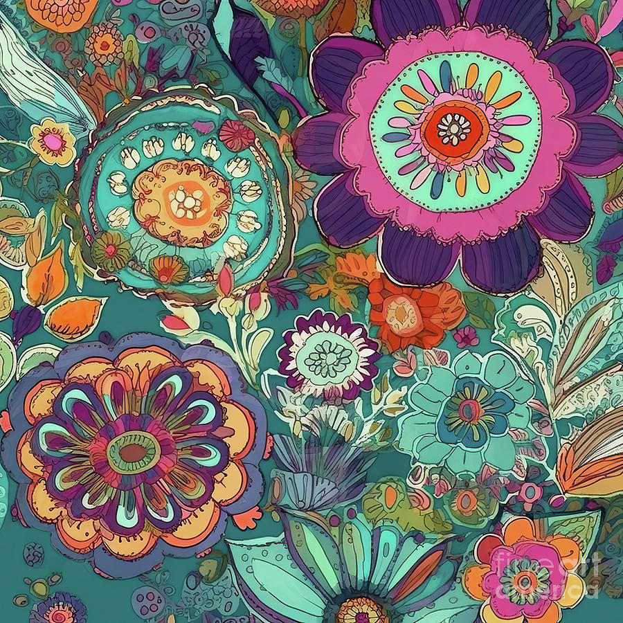 Floral Meditations V Painting by Mindy Sommers