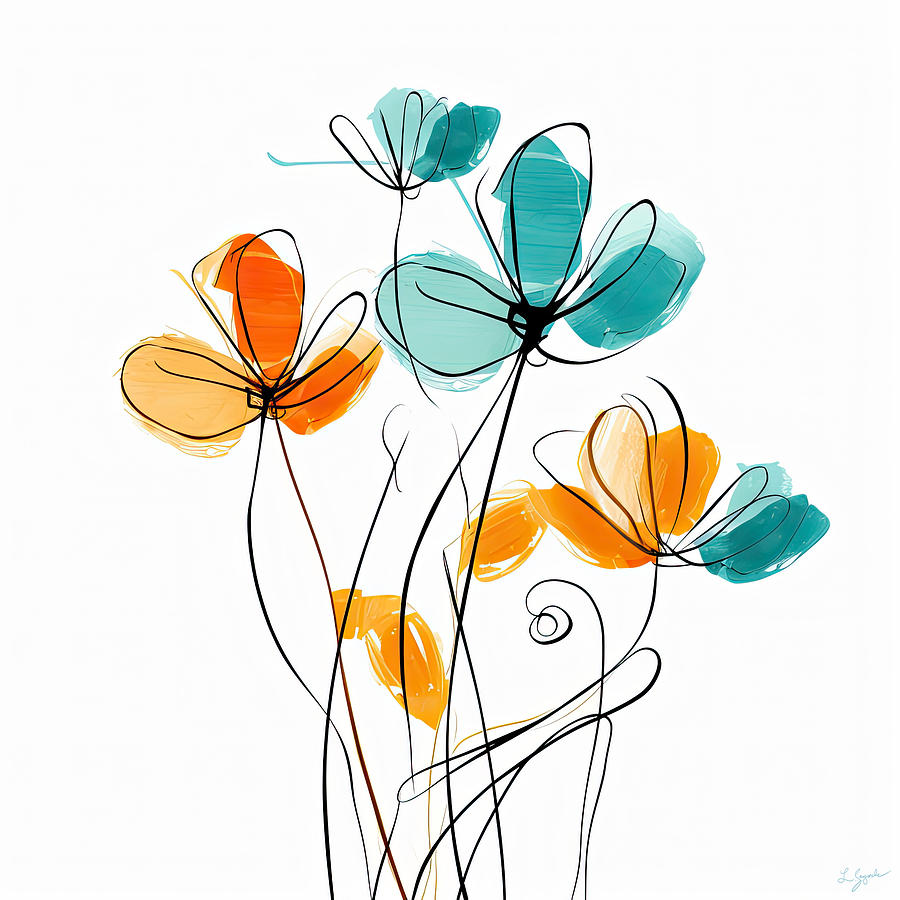 Floral Minimalism Painting by Lourry Legarde
