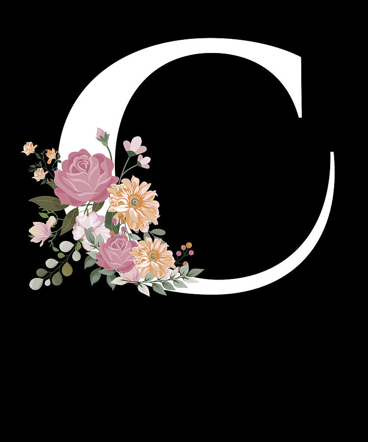 Floral Monogram I Capital Alphabet C I Letter Digital Art by Maximus ...