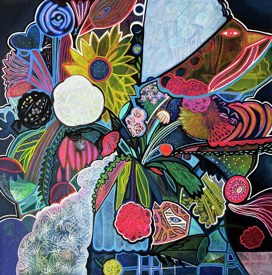 Abstract Painting - Floral Muse by Cheri Glover Abstract Painting - Floral Muse by Cheri Glover