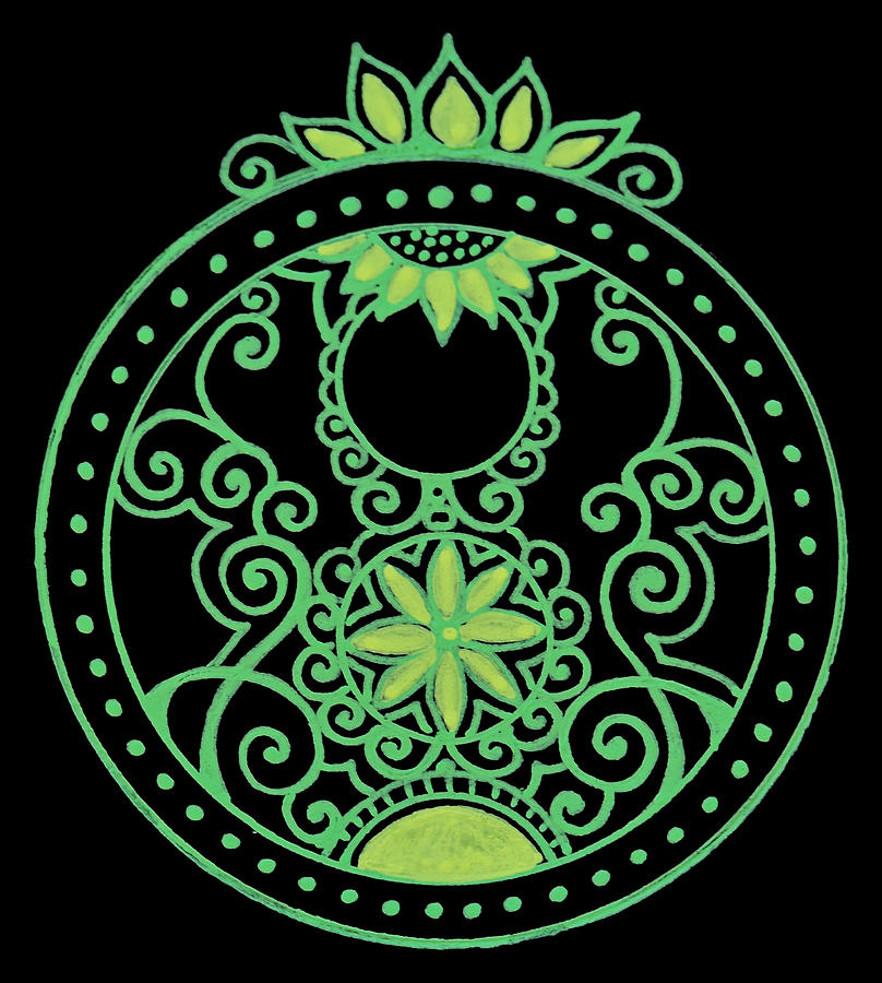 Floral Neon Green Medallion Design Photograph by Katherine Nutt