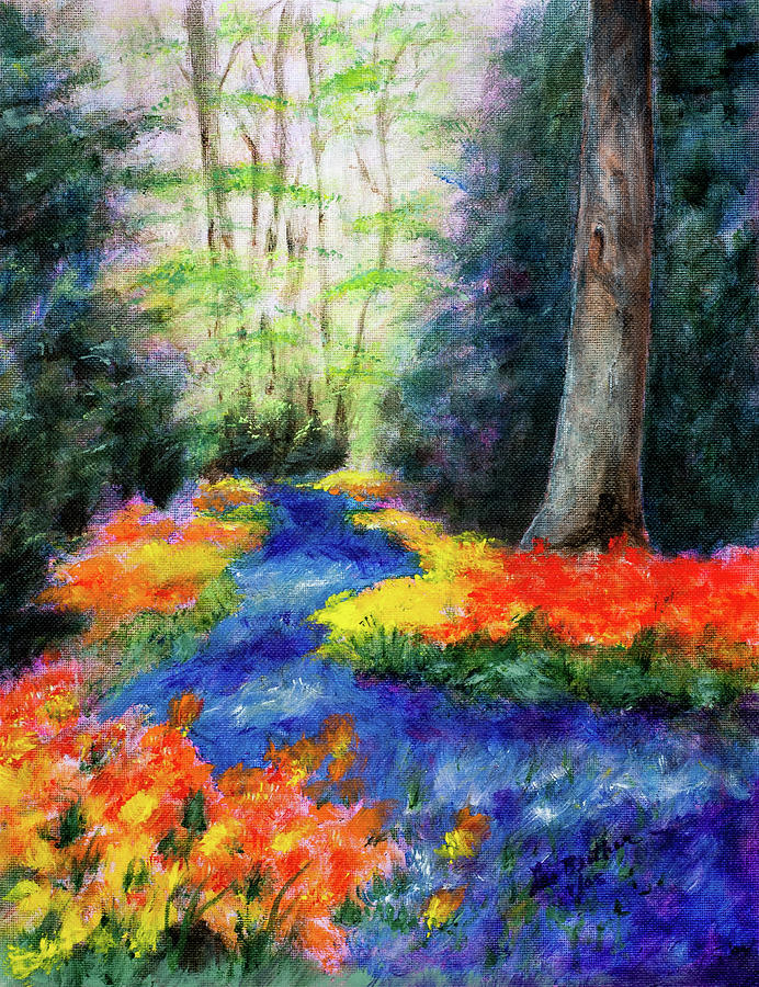 Floral Pathway Painting by Lee Beuther
