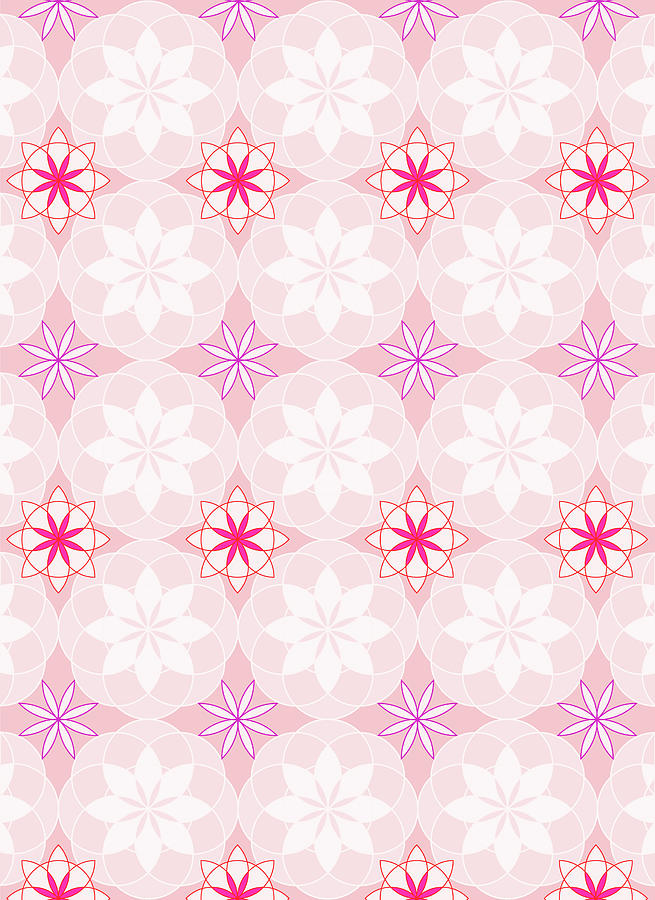 Floral Pattern - Surface Design Shades of Pink Digital Art by Patricia Awapara
