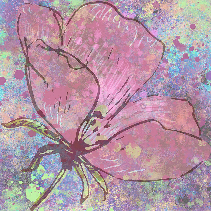 Floral Splatter Digital Art by Rosalie Scanlon
