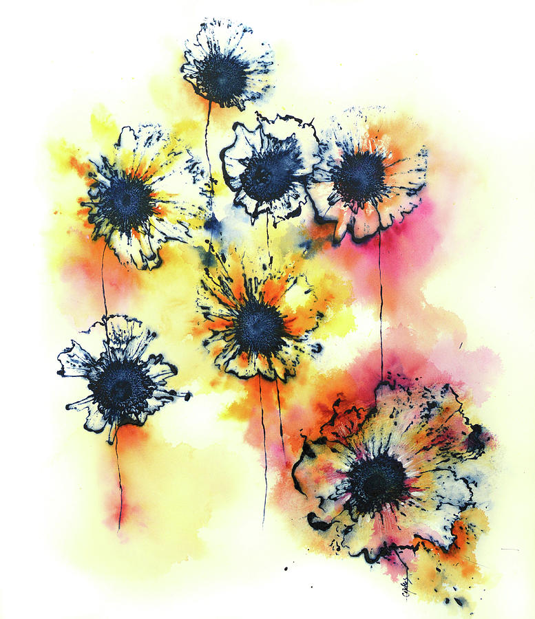 Floral Sunrise Painting by Catherine Jeltes