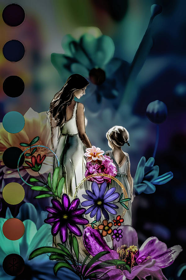 Floral Symphony, a Mothers Journey  Digital Art by W Craig Photography