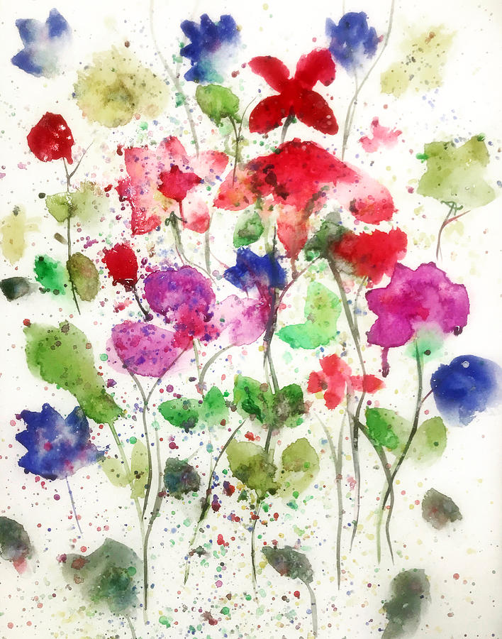 Flower Painting - Floral Tempo by Mehwish Kamran