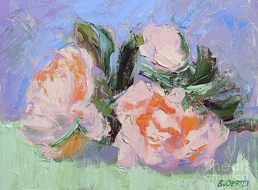 Floral Trio Painting by Barbara Oertli