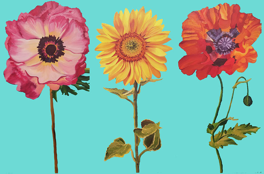 Floral Triptych by Brittany Bert Selfe Floral Triptych by Brittany Bert Selfe