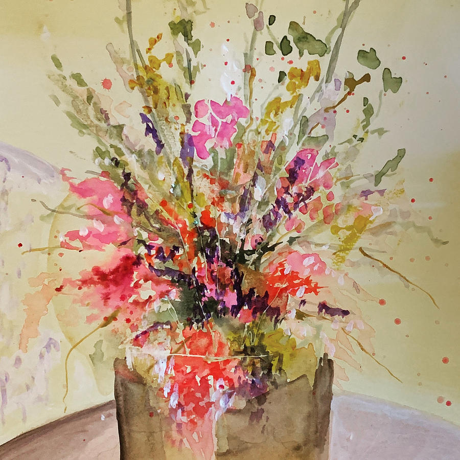 Floral vase Painting by Lynn Shaffer