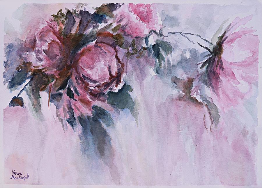 Floral Watercolor Painting by Vesna Martinjak
