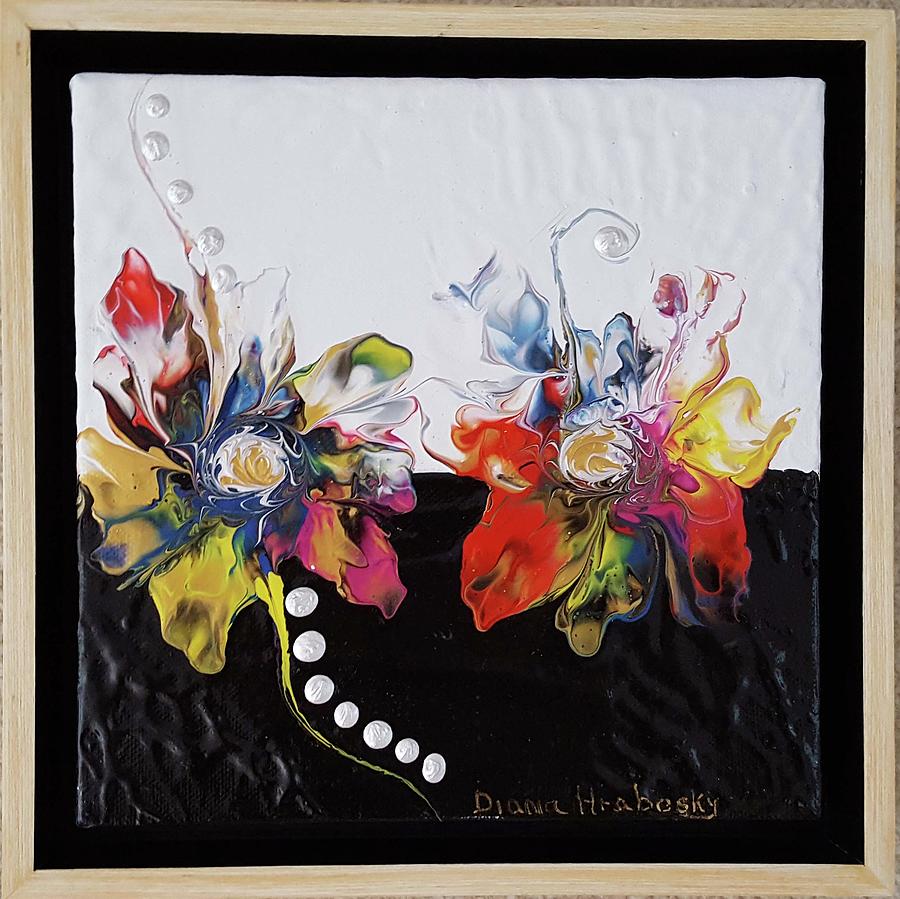 Florals and Pearls Painting by Diana Hrabosky