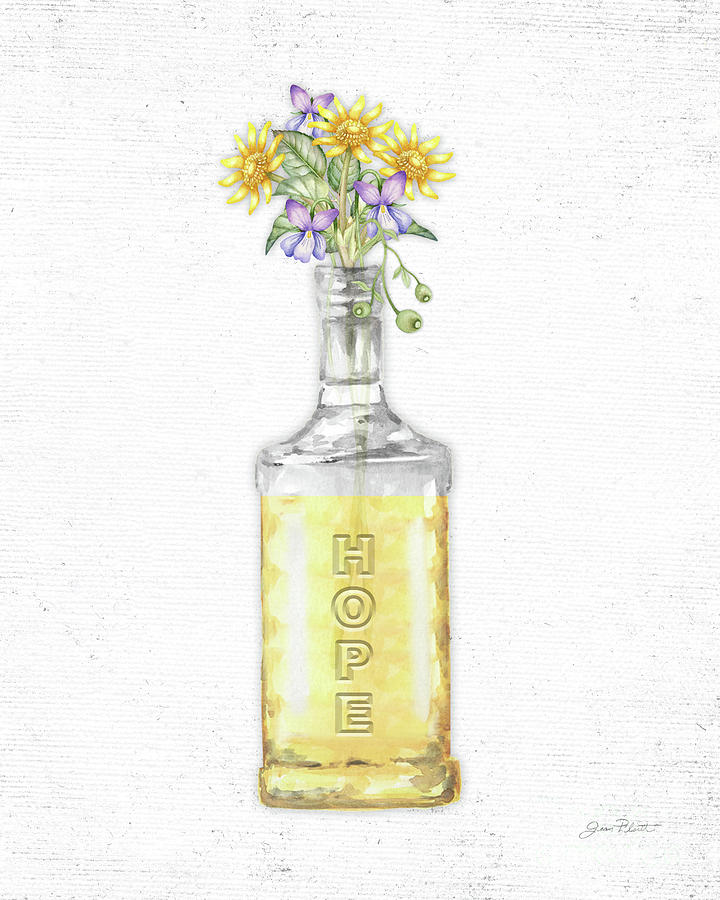 Florals In Bottles C Painting by Jean Plout