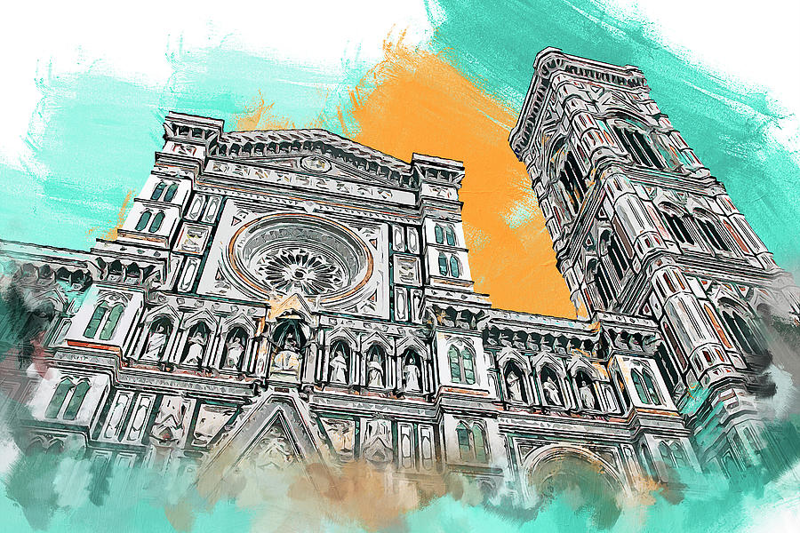 Florence Cathedral - 02 Painting by AM FineArtPrints