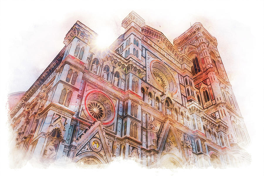 Florence Cathedral - 03 Painting by AM FineArtPrints