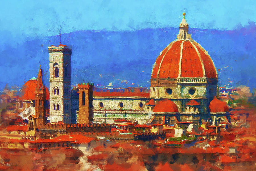 Florence Cathedral - 04 Painting by AM FineArtPrints