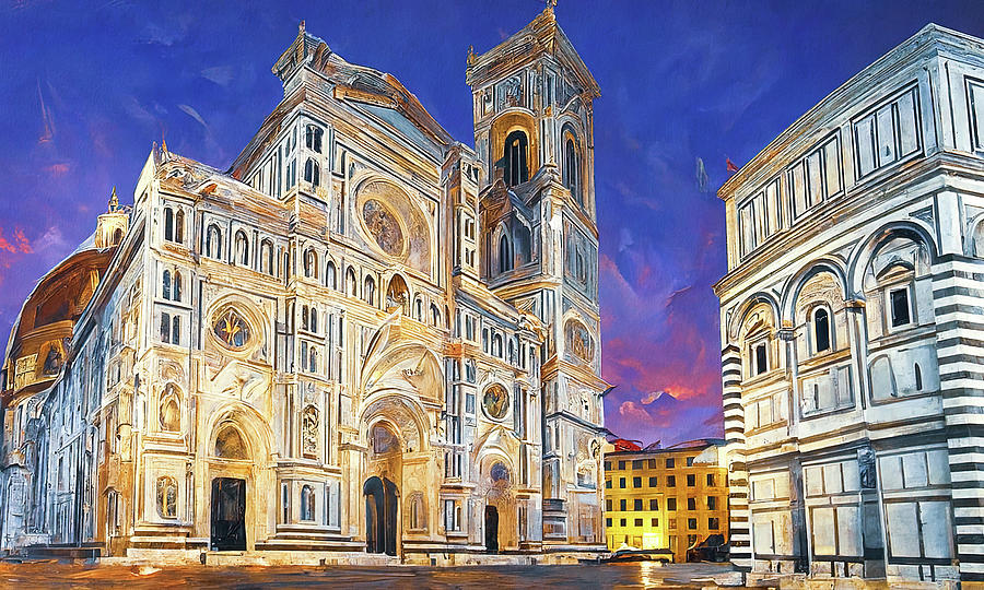Florence Cathedral - 05 Painting by AM FineArtPrints