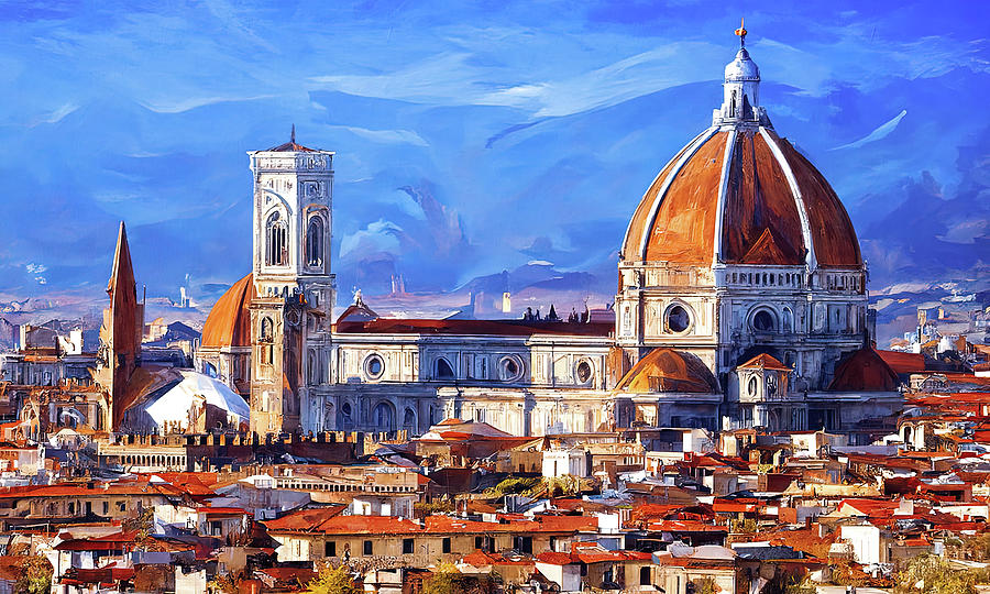 Florence Cathedral - 06 Painting by AM FineArtPrints