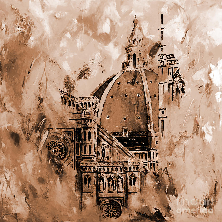  Florence-Cathedral-and-Brunelleschis dome Tuscany Italy Painting by Gull G