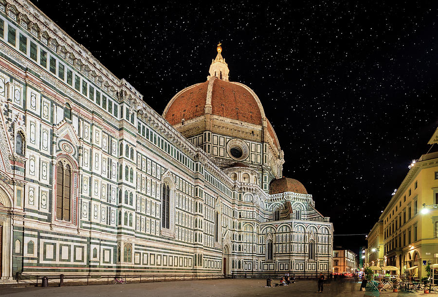 Florence Cathedral At Night Photograph