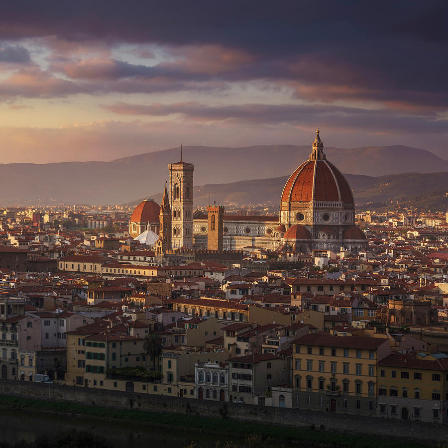Florence Cathedral at sunset Photograph by Stefano Orazzini