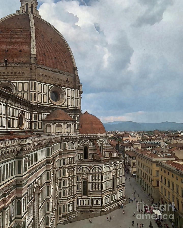 Florence Cathedral In Watercolor Digital Art by Kirt Tisdale