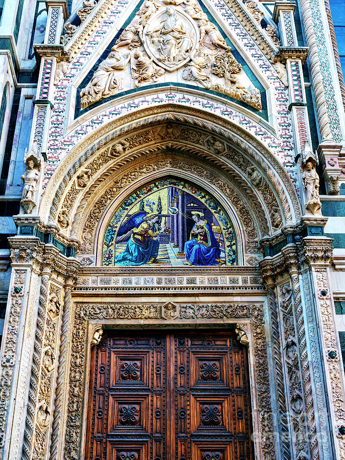 Florence Cathedral Porta della Mandorla Details in Italy Photograph by John Rizzuto